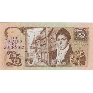 GUERNSEY 5 Pounds 1990 pick#53a numero a matita...