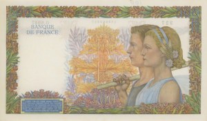 France - 500 Francs Pax 01/10/1942 - Pick #95b Number write...