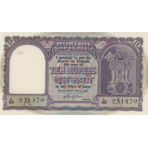 INDE 10 Roupies 1940 pick#39c trous habituels mais belle carte...