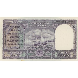 INDE 10 Roupies 1940 pick#39c trous habituels mais belle carte...