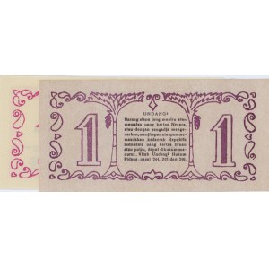 INDONESIE lot de 2 billets locaux de 1 Rupiah 1947 avec co...