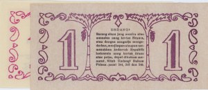 INDONESIA lot of 2 local 1 Rupiah 1947 banknotes with co...