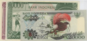 INDONÉSIE série 3 bankovek: 20000 rupií 1995 pick#135a ...