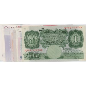 ANGLETERRE Lot de 11 billets : 1 Pound + 2 x 5 Pounds + ...
