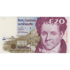 IRLANDE 20 Livres 1992-1999 pick#77 numéro de crayon...