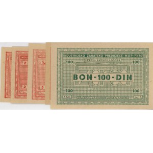JUGOSLAVIA WWII Billets de 5 pouds utilisés à la fin de la g...