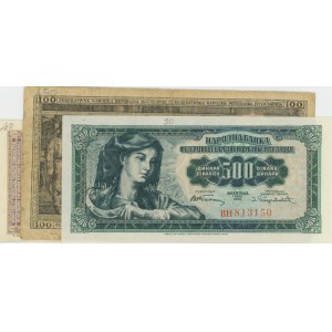 JUGOSLAVIA lotto di 3 banconote: 50 Dinara 1946 pick#64a + 1...