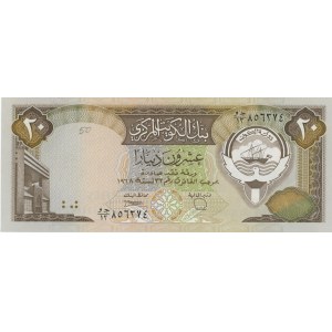 KUWAIT 20 Dinars 1986-1991 pick#163 pencil number...