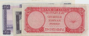LIBYA Série 4 bankovek z roku 1963: 1/4 libry pick#23a + 1/4 libry...
