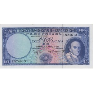 MACAO 10 Patacas 1963 pick#50a...