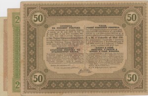 MONTENEGRO 1915 lot of 3 tickets: 10 Perpera pick#m151 +...