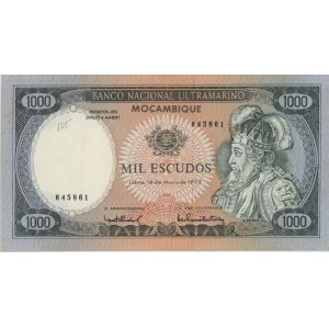 MOZAMBIQUE 1000 Escudos 1972 pick#112a numéro de crayon...