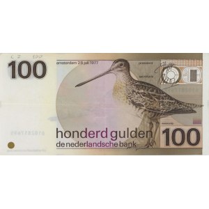 HOLLAND 100 Gulden 1977(81) choix #97 - écritures au crayon et...