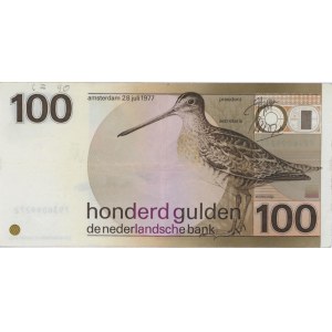 HOLLAND 100 Gulden 1977(81) choix #97 - écritures au crayon et...