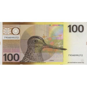 HOLLAND 100 Gulden 1977(81) choix #97 - écritures au crayon et...
