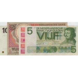OLANDA lotto di 4 banconote 1955-1989 5+25+25+100 Gulden - s...