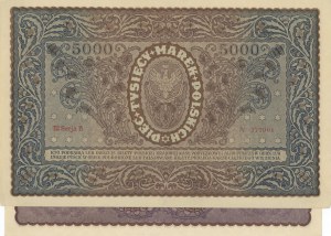 POLAND lot of 2 banknotes: 1000 Marek 1919 pick#27 + 5000...