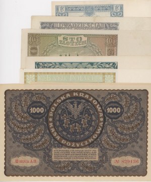 POLAND Lot of seven banknotes, good preservations, insie...