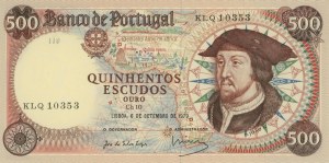PORTUGAL 1979 500 Escudos pick#170b pencil numbers...