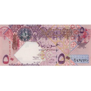 QATAR 50 Rials 2003 pick#23 numéro de crayon...