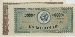 ROMANIA lot of 2 banknotes: 1000 Lei 1939 pick#46 + 100000...