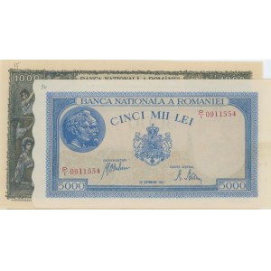 RUMUNSKO série 2 bankovek: 5000 Lei 28/09/1943 pick#55 + ...