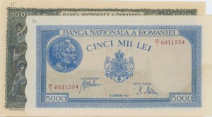 ROMANIA lot of 2 banknotes: 5000 Lei 28/09/1943 pick#55 + ...