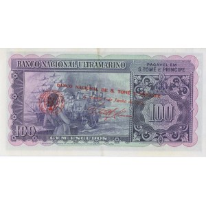 S. TOMÉ ET PRINCE 100 Escudos 1976 pick#46 pli central et...