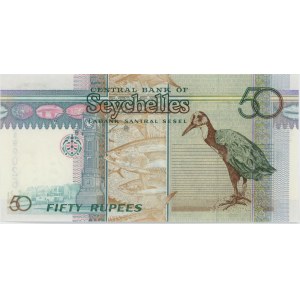 SEYCHELLES 50 Rupees 1998 pick#38a numero a matita...