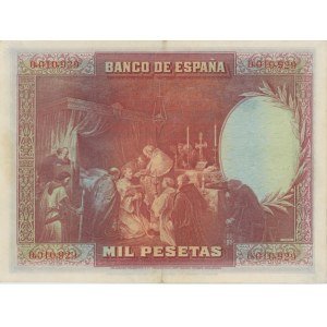 SPAGNA 1000 Pesetas 1928 picK#78 numero a matita...