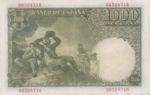 ŠPANĚLSKO 1000 peset 1949 pick#138 číslo tužky...