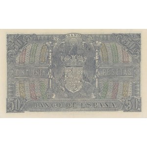 ESPAGNE 50 Pesetas 1940 pick#117 numéros au crayon...