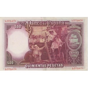 SPAGNA 500 Pesetas 1931 picK#84 numero a matita...