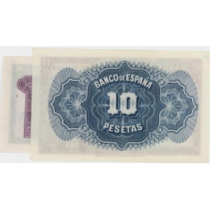 ESPAGNE lot de 2 billets 1935 : 5 Pesetas pick#85 + 10 Pes...