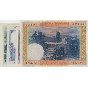 SPAGNA lotto di 4 biglietti: 100 Pesetas 1925 pick#69c + 25 ...