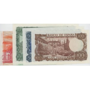 SPAGNA lotto di 5 biglietti: 100 Pesetas 1970 pick#152 + 500...