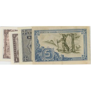 SPAGNA lotto di 5 biglietti: 5 Pesetas 1937 BilBao pick#s561...