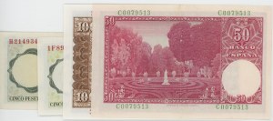 SPAIN lot of 5 tickets: 5 Pesetas 1948 pick#136 + 5 Pes...