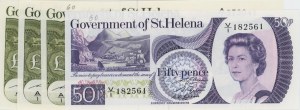 ST. HELENA lot 4 losů: 50 Pence 1979 pick#5 + 3x 1...