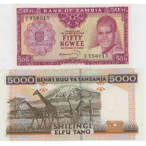 Tanzania 5.000 Shilingi - Zambia 50 Ngwee...