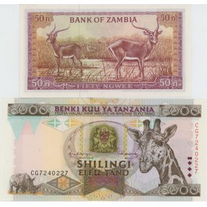 Tanzania 5.000 Shilingi - Zambia 50 Ngwee...
