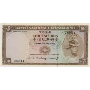 TIMOR 100 Escudos 1963 pick#28a numero a matita...