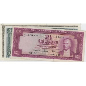 TURCHIA lotto di 3 banconote: 2 1/2 lire 1951-1960 pick#150 ...