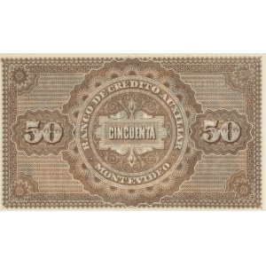URUGUAY MONTEVIDEO 50 Pesos 1887 pick#s165r numéro de crayon...