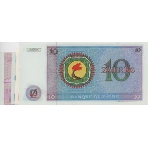 ZAIRE série 7 bankovek od 5 Zaires do 1000000 Nouveaux Za...
