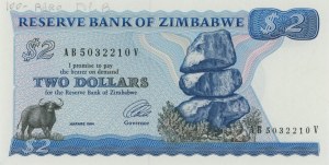 ZIMBABWE 2$ 1994 pick#1d penciled...