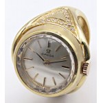OMEGA -Watch/ring- 18kt gold object with small diam...