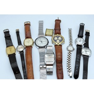 LOT MULTIPLE -10 montres et 2 boites- 10 montres diverses, ...