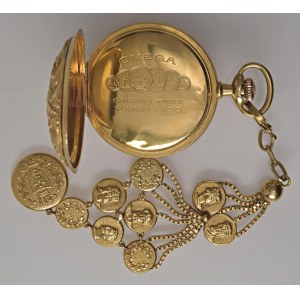 OMEGA -Grand Prix Paris 1900- Tripla cassa in oro 18kt con d...