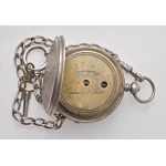 POCKET CLOCK -F.Colin. Double 800 silver case with ...